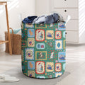 Australia Wildlife Christmas Stamp Laundry Basket Green Aussie Native Animal Seamless Pattern