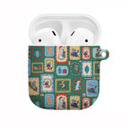 Australia Wildlife Christmas Stamp AirPods Case Green Aussie Native Animal Seamless Pattern