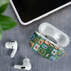 Australia Wildlife Christmas Stamp AirPods Case Green Aussie Native Animal Seamless Pattern