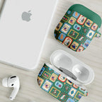 Australia Wildlife Christmas Stamp AirPods Case Green Aussie Native Animal Seamless Pattern