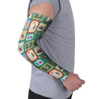 Australia Wildlife Christmas Stamp Arm Sleeves Green Aussie Native Animal Seamless Pattern