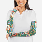 Australia Wildlife Christmas Stamp Arm Sleeves Green Aussie Native Animal Seamless Pattern