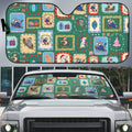 Australia Wildlife Christmas Stamp Auto Sun Shade Green Aussie Native Animal Seamless Pattern