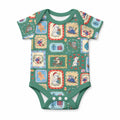 Australia Wildlife Christmas Stamp Baby Onesie Green Aussie Native Animal Seamless Pattern