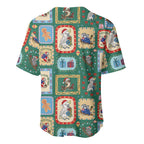 Australia Wildlife Christmas Stamp Baseball Jersey Green Aussie Native Animal Seamless Pattern