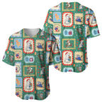 Australia Wildlife Christmas Stamp Baseball Jersey Green Aussie Native Animal Seamless Pattern