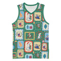 Australia Wildlife Christmas Stamp Basketball Jersey Green Aussie Native Animal Seamless Pattern