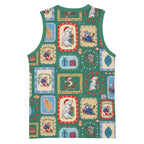 Australia Wildlife Christmas Stamp Basketball Jersey Green Aussie Native Animal Seamless Pattern