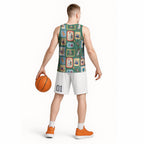 Australia Wildlife Christmas Stamp Basketball Jersey Green Aussie Native Animal Seamless Pattern