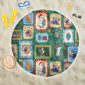 Australia Wildlife Christmas Stamp Beach Blanket Green Aussie Native Animal Seamless Pattern