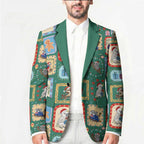 Australia Wildlife Christmas Stamp Blazer Green Aussie Native Animal Seamless Pattern