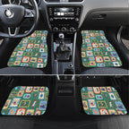 Australia Wildlife Christmas Stamp Car Mats Green Aussie Native Animal Seamless Pattern