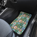 Australia Wildlife Christmas Stamp Car Mats Green Aussie Native Animal Seamless Pattern