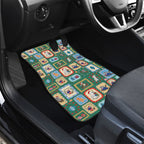 Australia Wildlife Christmas Stamp Car Mats Green Aussie Native Animal Seamless Pattern
