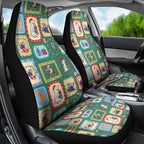 Australia Wildlife Christmas Stamp Car Seat Cover Green Aussie Native Animal Seamless Pattern