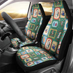 Australia Wildlife Christmas Stamp Car Seat Cover Green Aussie Native Animal Seamless Pattern