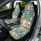 Australia Wildlife Christmas Stamp Car Seat Cover Green Aussie Native Animal Seamless Pattern