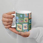 Australia Wildlife Christmas Stamp Ceramic Mug Green Aussie Native Animal Seamless Pattern