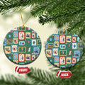 Australia Wildlife Christmas Stamps Ceramic Ornament Green Aussie Native Animal Seamless Pattern