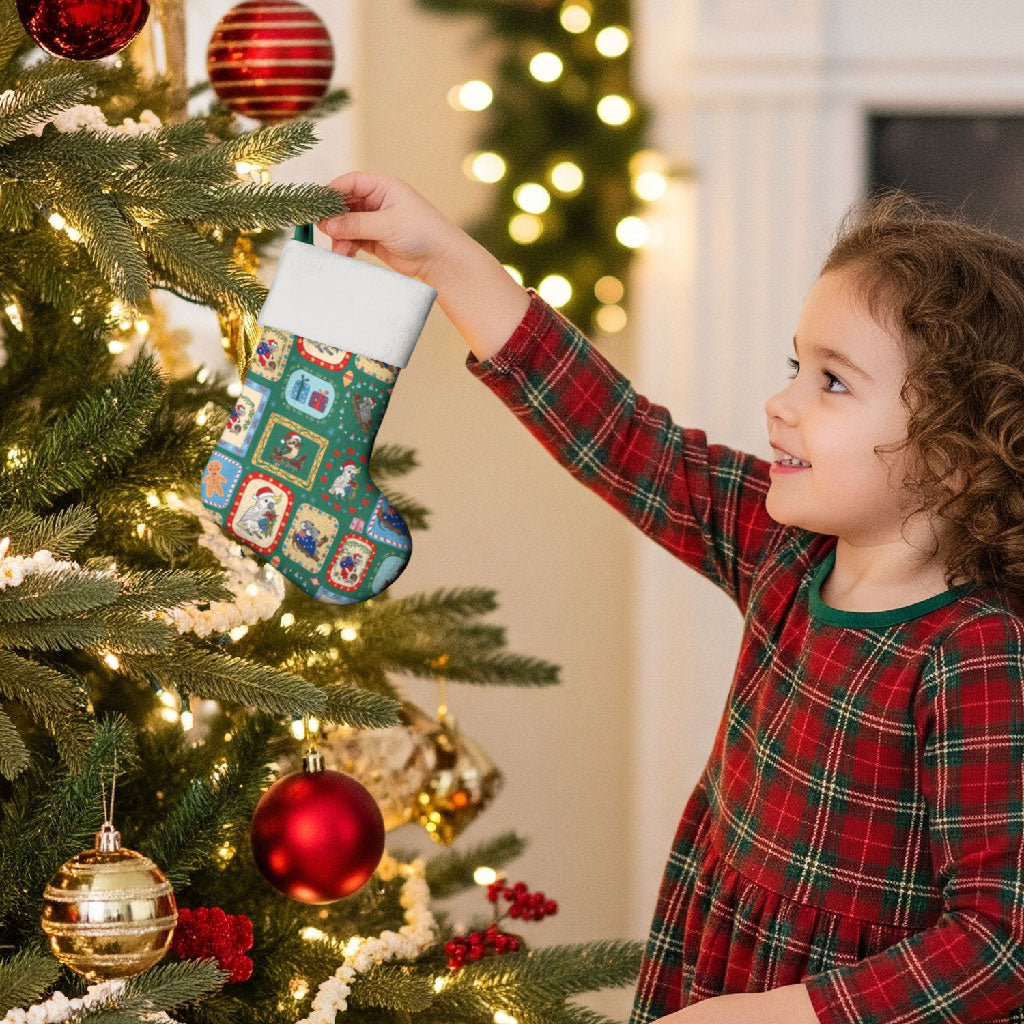 Australia Wildlife Christmas Stamps Christmas Stocking Green Aussie Native Animal Seamless Pattern