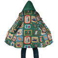 Australia Wildlife Christmas Stamp Cloak Green Aussie Native Animal Seamless Pattern