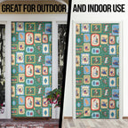 Australia Wildlife Christmas Stamp Door Cover Green Aussie Native Animal Seamless Pattern