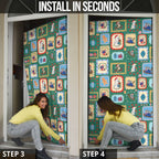 Australia Wildlife Christmas Stamp Door Cover Green Aussie Native Animal Seamless Pattern