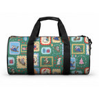 Australia Wildlife Christmas Stamp Duffle Bag Green Aussie Native Animal Seamless Pattern