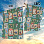 Australia Wildlife Christmas Stamp Garden Flag Green Aussie Native Animal Seamless Pattern