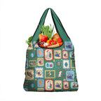 Australia Wildlife Christmas Stamp Grocery Bag Green Aussie Native Animal Seamless Pattern