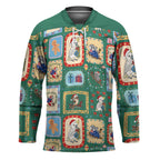Australia Wildlife Christmas Stamp Hockey Jersey Green Aussie Native Animal Seamless Pattern