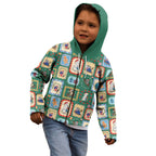 Australia Wildlife Christmas Stamp Kid Hoodie Green Aussie Native Animal Seamless Pattern