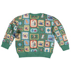 Australia Wildlife Christmas Stamps Kid Ugly Christmas Sweater Green Aussie Native Animal Seamless Pattern