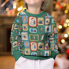 Australia Wildlife Christmas Stamps Kid Ugly Christmas Sweater Green Aussie Native Animal Seamless Pattern