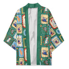 Australia Wildlife Christmas Stamp Kimono Green Aussie Native Animal Seamless Pattern