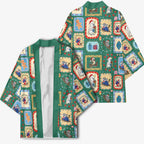 Australia Wildlife Christmas Stamp Kimono Green Aussie Native Animal Seamless Pattern