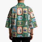 Australia Wildlife Christmas Stamp Kimono Green Aussie Native Animal Seamless Pattern