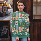 Australia Wildlife Christmas Stamps Ugly Christmas Sweater Green Aussie Native Animal Seamless Pattern