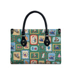 Australia Wildlife Christmas Stamp Leather Bag Green Aussie Native Animal Seamless Pattern