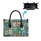 Australia Wildlife Christmas Stamp Leather Bag Green Aussie Native Animal Seamless Pattern