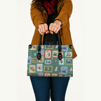 Australia Wildlife Christmas Stamp Leather Bag Green Aussie Native Animal Seamless Pattern