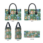 Australia Wildlife Christmas Stamp Leather Bag Green Aussie Native Animal Seamless Pattern