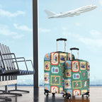 Australia Wildlife Christmas Stamp Luggage Cover Green Aussie Native Animal Seamless Pattern