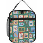Australia Wildlife Christmas Stamp Lunch Bag Green Aussie Native Animal Seamless Pattern