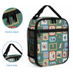 Australia Wildlife Christmas Stamp Lunch Bag Green Aussie Native Animal Seamless Pattern