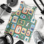 Australia Wildlife Christmas Stamp Men Tank Top Green Aussie Native Animal Seamless Pattern
