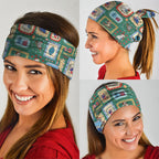 Australia Wildlife Christmas Stamp Neck Gaiter Green Aussie Native Animal Seamless Pattern