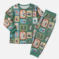 Australia Wildlife Christmas Stamps Christmas Pajama Set Green Aussie Native Animal Seamless Pattern
