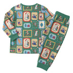 Australia Wildlife Christmas Stamps Christmas Pajama Set Green Aussie Native Animal Seamless Pattern
