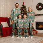 Australia Wildlife Christmas Stamps Christmas Pajama Set Green Aussie Native Animal Seamless Pattern